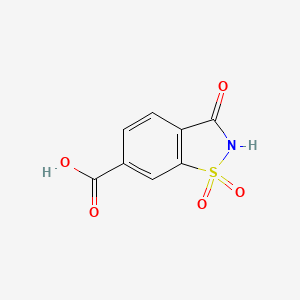 molecular formula C8H5NO5S B1297030 3-Oxo-2,3-dihydrobenzo[d]isothiazole-6-carboxylic acid 1,1-dioxide CAS No. 90779-46-7