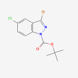 molecular formula C12H12BrClN2O2 B12970308 tert-Butyl 3-bromo-5-chloro-1H-indazole-1-carboxylate 