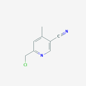 molecular formula C8H7ClN2 B12970316 6-(Chloromethyl)-4-methylnicotinonitrile 
