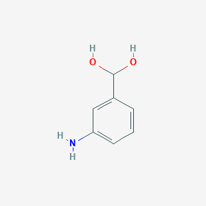 molecular formula C7H9NO2 B12970382 (3-Aminophenyl)methanediol 