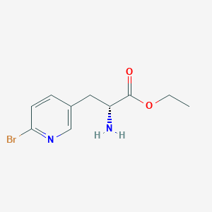 molecular formula C10H13BrN2O2 B12970384 Ethyl (R)-2-amino-3-(6-bromopyridin-3-yl)propanoate 