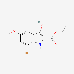 molecular formula C12H12BrNO4 B12970406 Ethyl 7-bromo-3-hydroxy-5-methoxy-1H-indole-2-carboxylate 
