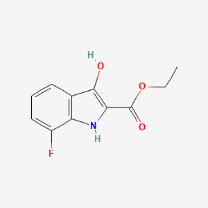molecular formula C11H10FNO3 B12970469 Ethyl 7-fluoro-3-hydroxy-1H-indole-2-carboxylate 