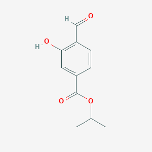 molecular formula C11H12O4 B12970508 Isopropyl 4-formyl-3-hydroxybenzoate 