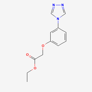 molecular formula C12H13N3O3 B12970520 Ethyl 2-(3-(4H-1,2,4-triazol-4-yl)phenoxy)acetate 