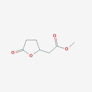 molecular formula C7H10O4 B12970545 Methyl 2-(5-oxotetrahydrofuran-2-yl)acetate 