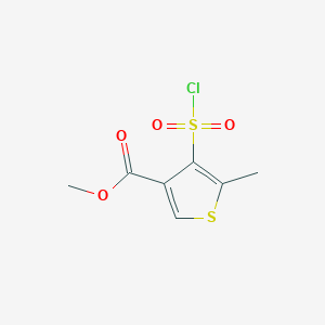 molecular formula C7H7ClO4S2 B12970570 Methyl 4-(chlorosulfonyl)-5-methylthiophene-3-carboxylate CAS No. 317815-94-4
