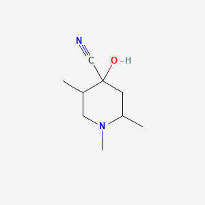 molecular formula C9H16N2O B1297076 4-Hydroxy-1,2,5-trimethylpiperidine-4-carbonitrile CAS No. 51871-79-5