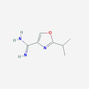 molecular formula C7H11N3O B12970861 2-Isopropyloxazole-4-carboximidamide 