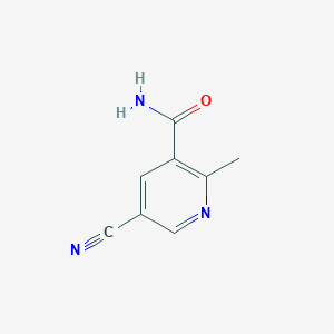 molecular formula C8H7N3O B12970888 5-Cyano-2-methylnicotinamide 