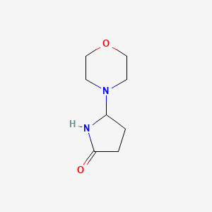 molecular formula C8H14N2O2 B12970893 4-(5-Oxopyrrolidin-2-yl)-morpholine 