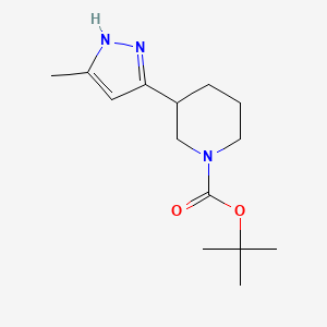 molecular formula C14H23N3O2 B12970947 tert-Butyl 3-(5-methyl-1H-pyrazol-3-yl)piperidine-1-carboxylate 