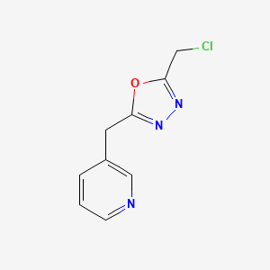 molecular formula C9H8ClN3O B12971053 2-(Chloromethyl)-5-(pyridin-3-ylmethyl)-1,3,4-oxadiazole 