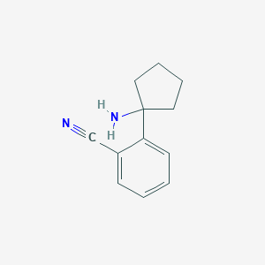 molecular formula C12H14N2 B12971057 2-(1-Aminocyclopentyl)benzonitrile 