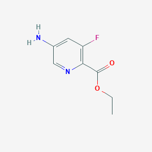 molecular formula C8H9FN2O2 B12971087 Ethyl 5-amino-3-fluoropicolinate 