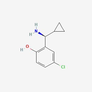 molecular formula C10H12ClNO B12971133 (S)-2-(Amino(cyclopropyl)methyl)-4-chlorophenol 