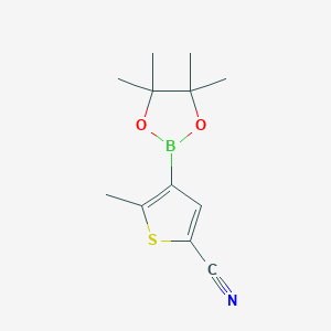 molecular formula C12H16BNO2S B12971145 5-Methyl-4-(4,4,5,5-tetramethyl-1,3,2-dioxaborolan-2-yl)thiophene-2-carbonitrile 