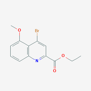 molecular formula C13H12BrNO3 B12971157 Ethyl 4-bromo-5-methoxyquinoline-2-carboxylate 