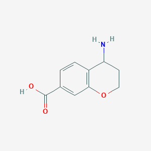 molecular formula C10H11NO3 B12971187 4-Aminochromane-7-carboxylic acid 