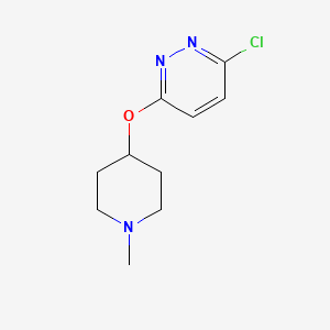 molecular formula C10H14ClN3O B12971235 3-Chloro-6-((1-methylpiperidin-4-yl)oxy)pyridazine 