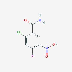 molecular formula C7H4ClFN2O3 B12971263 2-chloro-4-fluoro-5-nitroBenzamide 