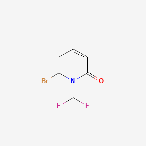 molecular formula C6H4BrF2NO B12971283 6-Bromo-1-(difluoromethyl)pyridin-2(1H)-one 