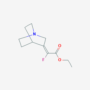 molecular formula C11H16FNO2 B12971304 Ethyl (E)-2-fluoro-2-(quinuclidin-3-ylidene)acetate 