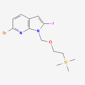 molecular formula C13H18BrIN2OSi B12971308 6-Bromo-2-iodo-1-((2-(trimethylsilyl)ethoxy)methyl)-1H-pyrrolo[2,3-b]pyridine 