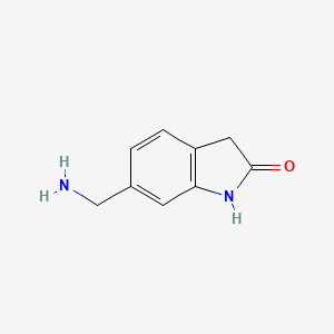 molecular formula C9H10N2O B12971316 6-(Aminomethyl)indolin-2-one 