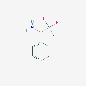 molecular formula C9H11F2N B12971361 2,2-Difluoro-1-phenylpropan-1-amine 