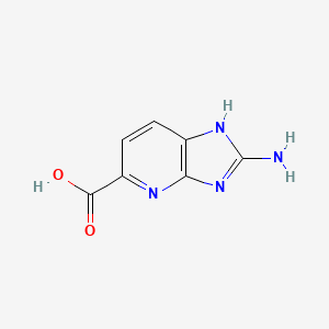 molecular formula C7H6N4O2 B12971376 2-Amino-3H-imidazo[4,5-b]pyridine-5-carboxylic acid 