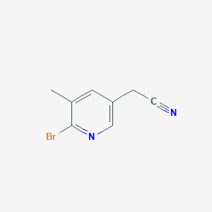 molecular formula C8H7BrN2 B12971399 2-(6-Bromo-5-methylpyridin-3-yl)acetonitrile 