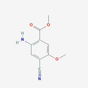 molecular formula C10H10N2O3 B12971424 Methyl 2-amino-4-cyano-5-methoxybenzoate 