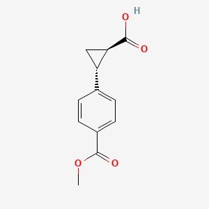 molecular formula C12H12O4 B12971430 trans-2-(4-(Methoxycarbonyl)phenyl)cyclopropanecarboxylic acid 