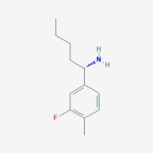 molecular formula C12H18FN B12971565 (S)-1-(3-Fluoro-4-methylphenyl)pentan-1-amine 
