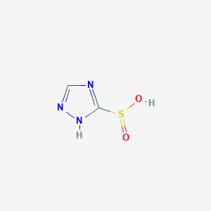 molecular formula C2H3N3O2S B12971569 1H-1,2,4-triazole-5-sulfinic acid 