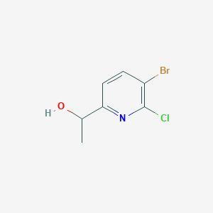 molecular formula C7H7BrClNO B12971580 1-(5-Bromo-6-chloropyridin-2-yl)ethanol 