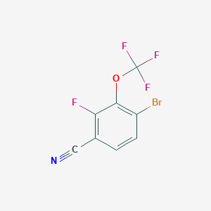 molecular formula C8H2BrF4NO B12971599 4-Bromo-2-fluoro-3-(trifluoromethoxy)benzonitrile 