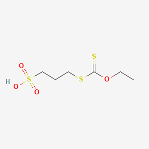 molecular formula C6H12O4S3 B12971600 1-Propanesulfonic acid, 3-((ethoxythioxomethyl)thio)- CAS No. 34005-00-0