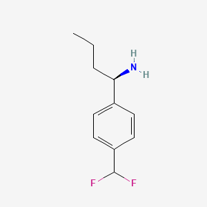 molecular formula C11H15F2N B12971606 (R)-1-(4-(Difluoromethyl)phenyl)butan-1-amine 
