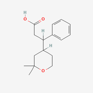 molecular formula C16H22O3 B1297162 3-(2,2-Dimethyltetrahydropyran-4-yl)-3-phenyl-propionic acid CAS No. 331430-39-8