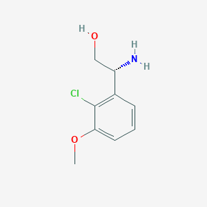 molecular formula C9H12ClNO2 B12971641 (R)-2-Amino-2-(2-chloro-3-methoxyphenyl)ethanol 