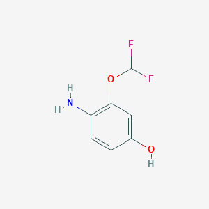 molecular formula C7H7F2NO2 B12971644 4-Amino-3-(difluoromethoxy)phenol 