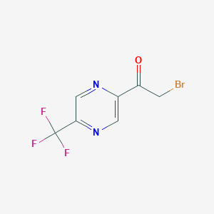 molecular formula C7H4BrF3N2O B12971647 2-Bromo-1-[5-(trifluoromethyl)pyrazin-2-yl]ethanone 