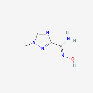 molecular formula C4H7N5O B12971650 N-Hydroxy-1-methyl-1H-1,2,4-triazole-3-carboximidamide 