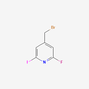 molecular formula C6H4BrFIN B12971672 4-(Bromomethyl)-2-fluoro-6-iodopyridine 