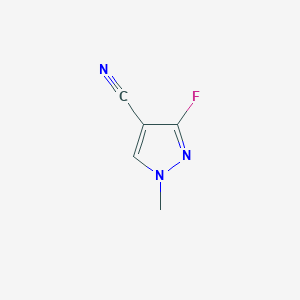 molecular formula C5H4FN3 B12971702 3-Fluoro-1-methyl-1H-pyrazole-4-carbonitrile 