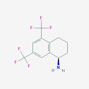 molecular formula C12H11F6N B12971746 (R)-5,7-bis(trifluoromethyl)-1,2,3,4-tetrahydronaphthalen-1-amine hydrochloride 