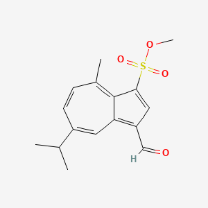 molecular formula C16H18O4S B12971776 Methyl 3-formyl-5-isopropyl-8-methylazulene-1-sulfonate 