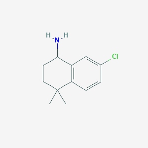 molecular formula C12H16ClN B12971809 7-Chloro-4,4-dimethyl-1,2,3,4-tetrahydronaphthalen-1-amine 